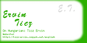 ervin ticz business card